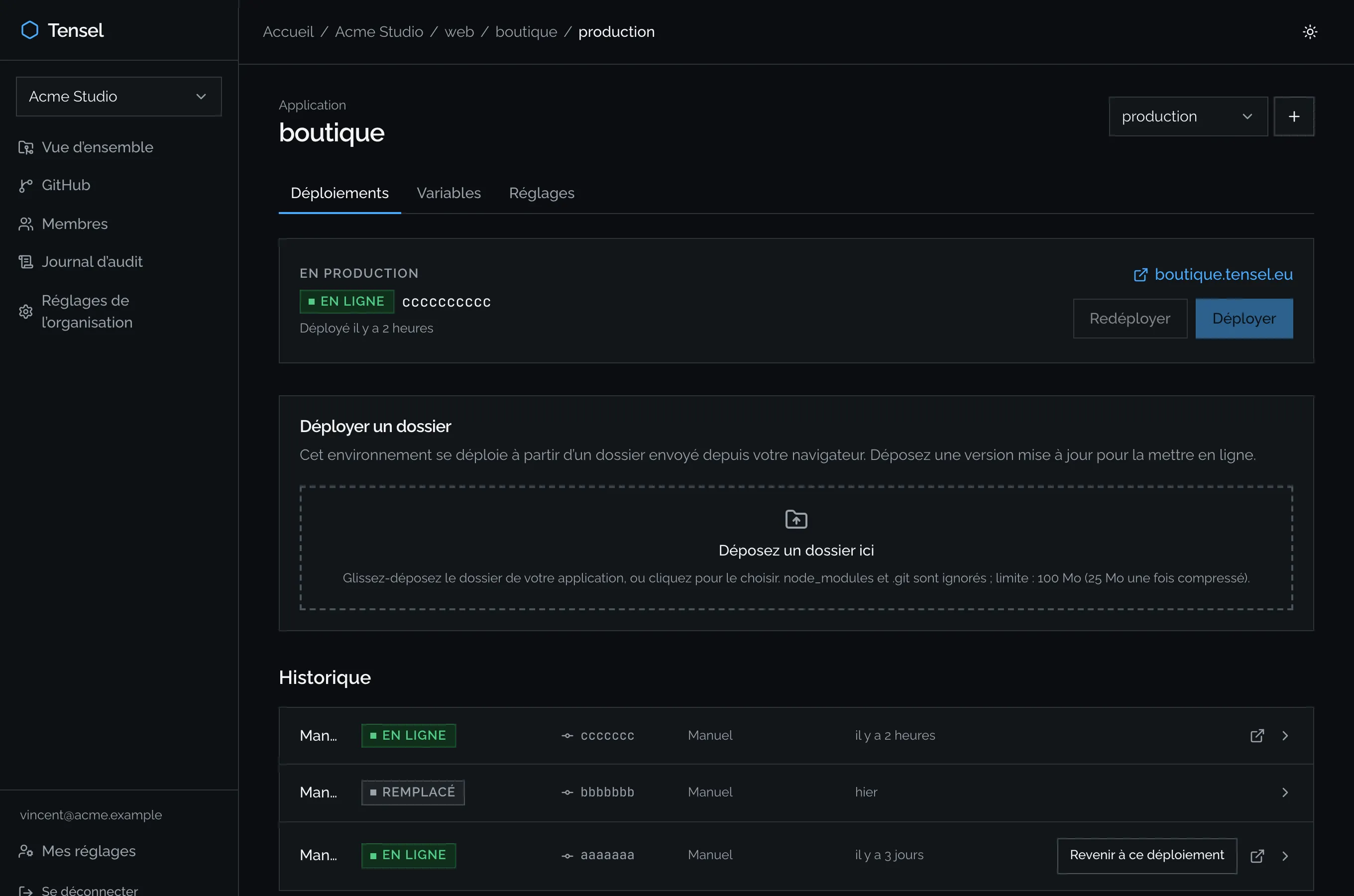 Chaque déploiement, du commit à la mise en ligne