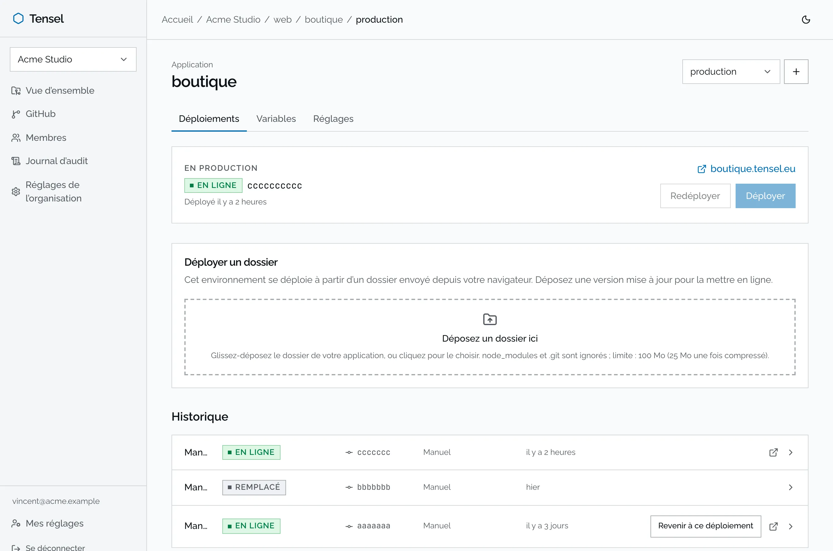 Chaque déploiement, du commit à la mise en ligne